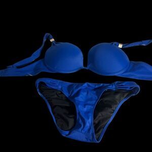Victoria's Secret Royal Blue Bikini Top Sz 36D/Bottom Sz S